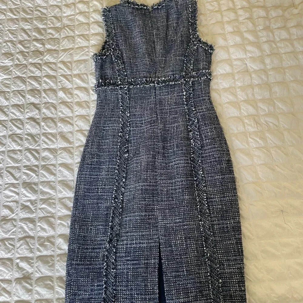 Michael Kors Collection blue luxury tweed NWT midi dress - Picture 7 of 12